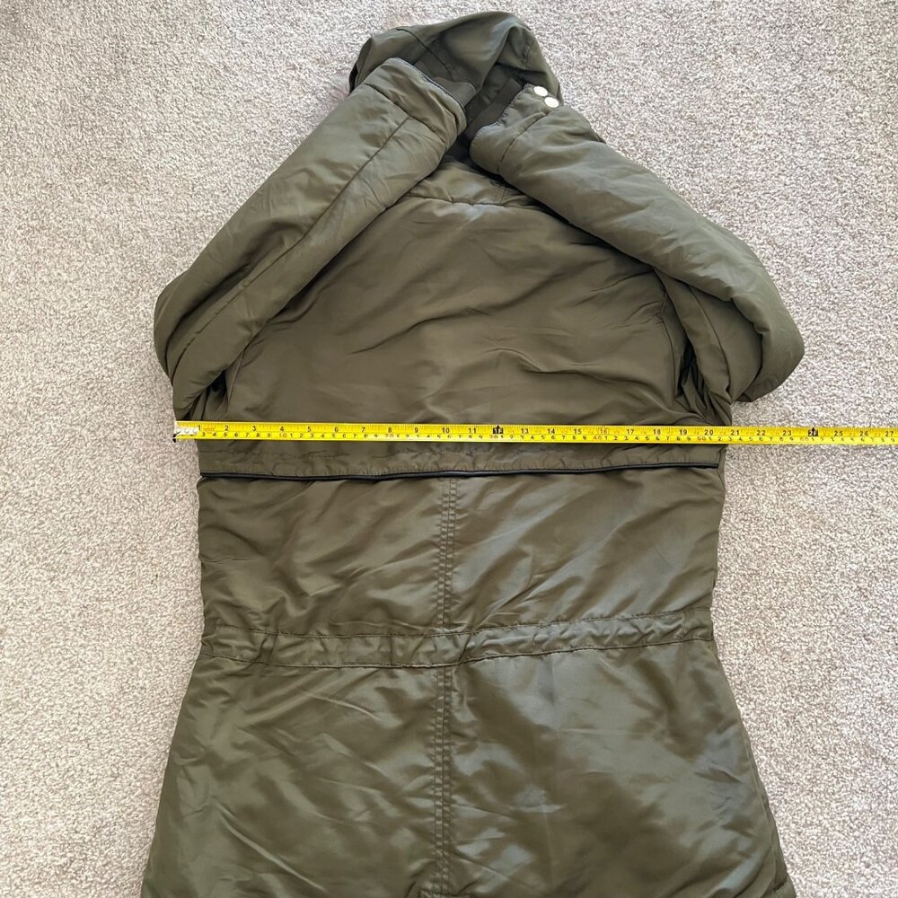 Y2K Miss London Black Label Olive Green Utility Jacket with Fur Trim Hood M - Picture 12 of 12